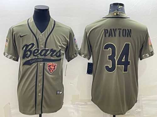 Men's Chicago Bears #34 Walter Payton Olive 2022 Salute To Service Cool Base Stitched Baseball Jersey,We sell and wholesale Men's Chicago Bears #34 Walter Payton Olive 2022 Salute To Service Cool Base Stitched Baseball Jersey on line form chian!